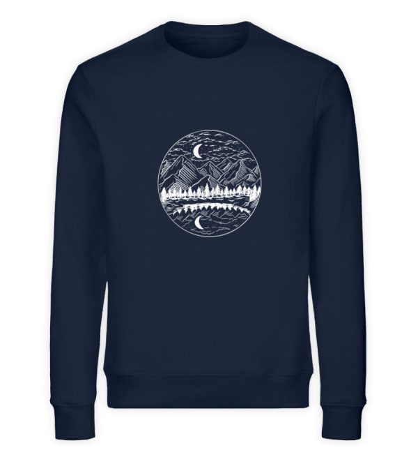 Eine Landschaft mit Bäumen und Bergen  - Unisex Bio Sweatshirt Schn?ppchen – Bild 2