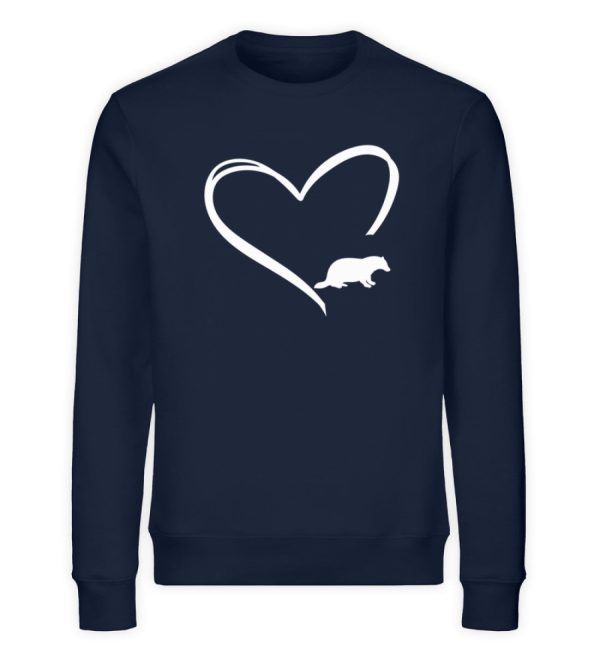 Tier im Herz Dachs  - Unisex Bio Sweatshirt Mode – Bild 2