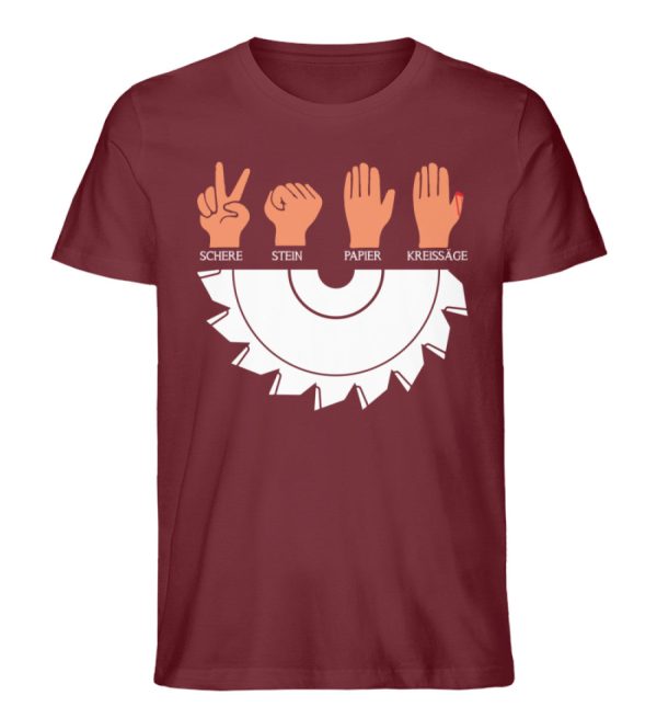 Stein Schere Papier Kreissäge - Unisex Premium Bio Shirt Rabatt – Bild 4