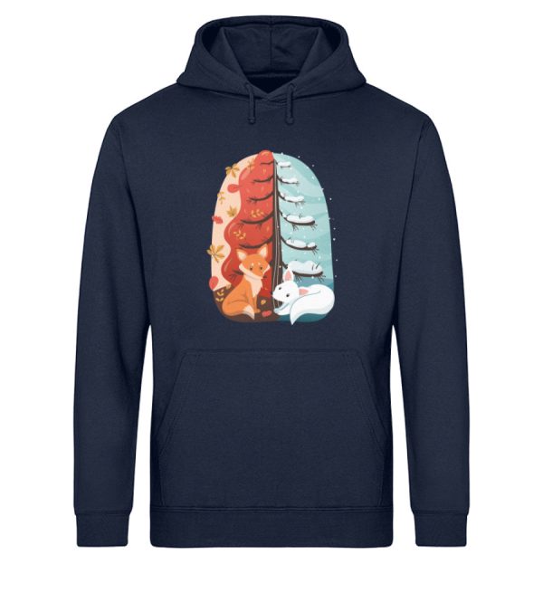 Fuchs im Herbst und Winter  - Unisex Bio Hoodie Verkauf – Bild 2